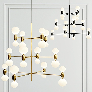 Elegant Aballs Chandelier: Illuminating Luxury 3D model image 1 