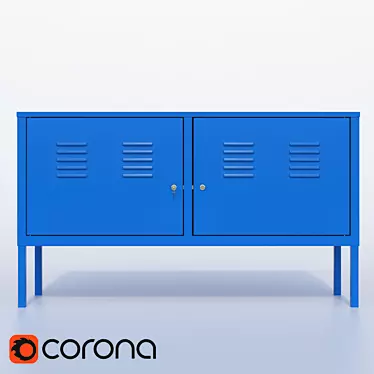 Functional Scandinavian Blue Cabinet 3D model image 1 