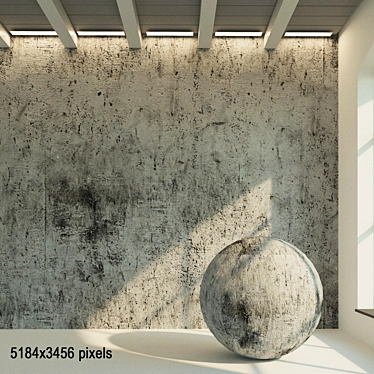 Title: Vintage Concrete Wall Plaster 3D model image 1 