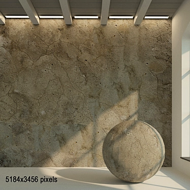 Title: Vintage Concrete Wall with Old Plaster 3D model image 1 