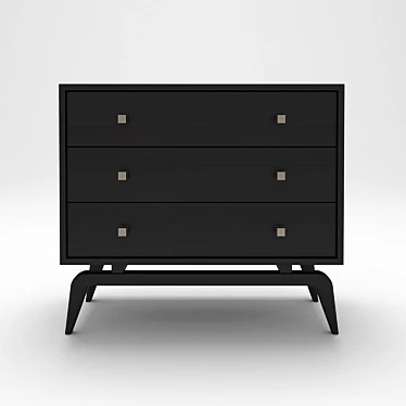 Modern Black Lacquer Chest - Furnitera 3D model image 1 