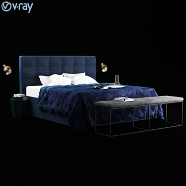 Elegant Mezzo Bed: Luxurious Sanctuary 3D model image 1 