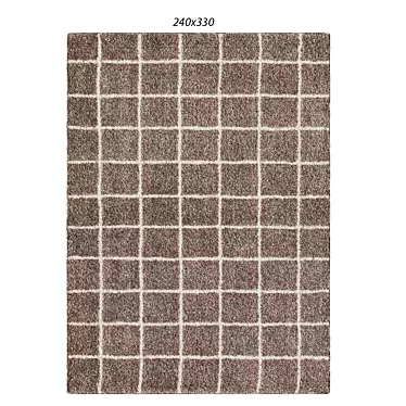 Nordic Grid Rug: A Modern Scandinavian Charm 3D model image 1 