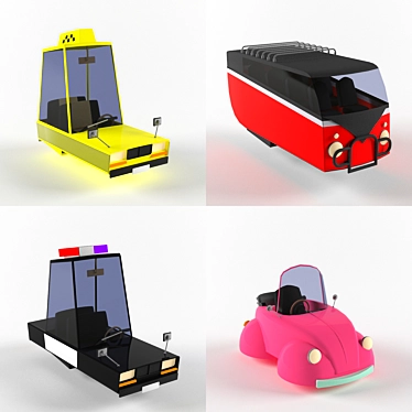 Title: Low-Poly Toy Transport Collection 3D model image 1 