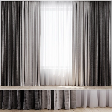 Elegant Window Drapes Set 3D model image 1 