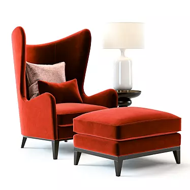 Monroe Red Armchair: High-Detail 3D Set 3D model image 1 