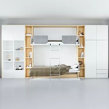 Space-Saving Gerry Twin Murphy Bed 3D model image 1 