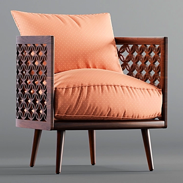 Elegant Arabesque Armchair 3D model image 1 