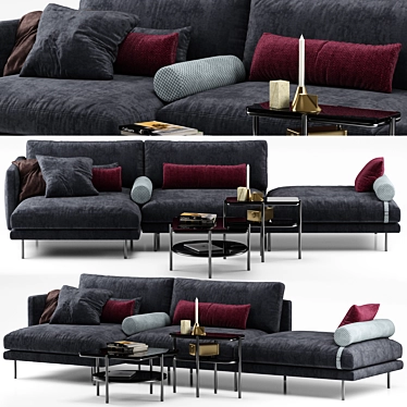 Modern Mies Sofa - Sleek Elegance 3D model image 1 