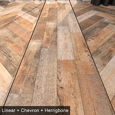 Parquet Floor Set - HD Textures for Linear, Herringbone & Chevron Designs 3D model image 1 