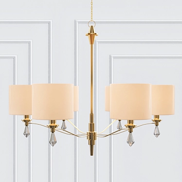 Elegant Brass Chandelier: Bonnington 3D model image 1 