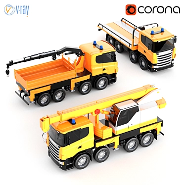 Scania Toy Car Kit: Liebherr Crane Truck 3D model image 1 