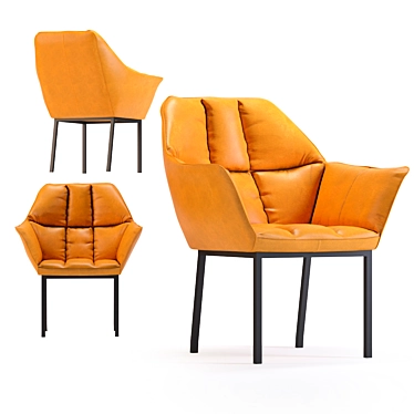 Thinktank Brown Armrest Chair 3D model image 1 