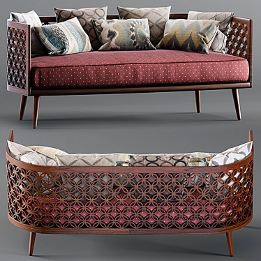 Contemporary Arabesque Sofa Set 3D model image 1 