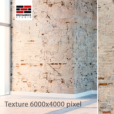 Seamless Brickwork Plaster Texture 3D model image 1 