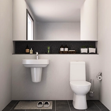 Elegant Bathroom Toilet Set 3D model image 1 