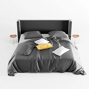 Sleek 3-Piece Bed Set 3D model image 1 