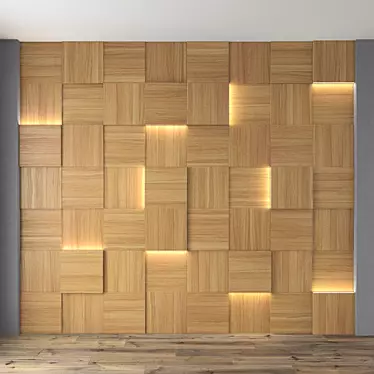 Wooden Wall Panel 3D model image 1 