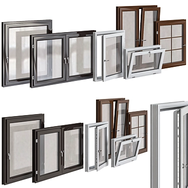 Elegant Window Set 3D model image 1 