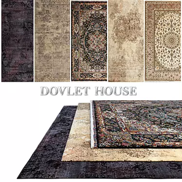 DOVLET HOUSE Carpets - Set of 5 (Part 282) 3D model image 1 