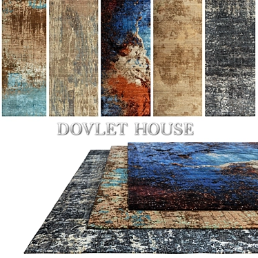 Title: DOVLET HOUSE 5-Piece Carpets Collection 3D model image 1 