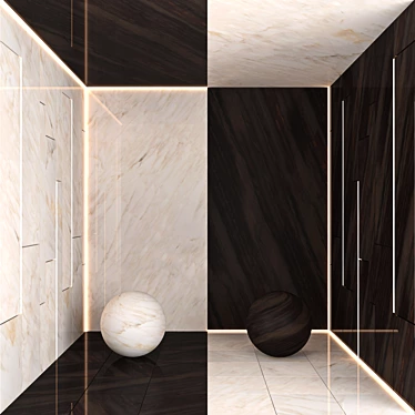 Luxurious Brown & Calcatta Carrara Marble 3D model image 1 