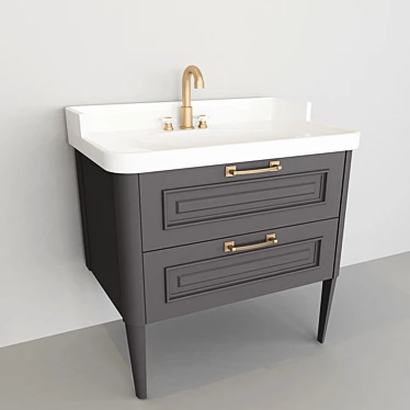 Dual Drawer Washbasin 3D model image 1 