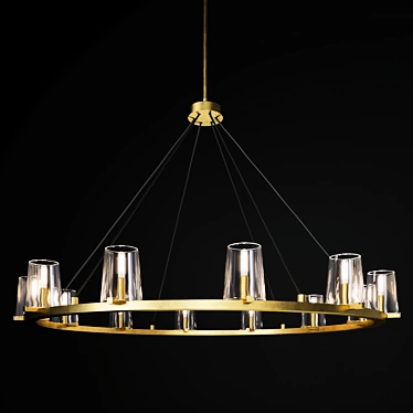 Elegant Pauillac Round Chandelier 3D model image 1 