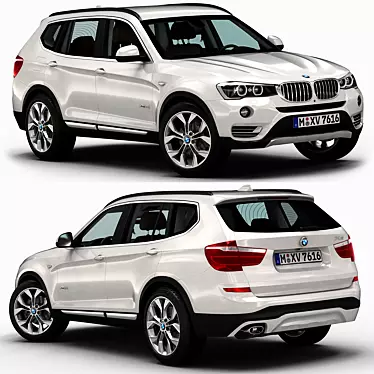 Detailed BMW X3 3D Model 3D model image 1 