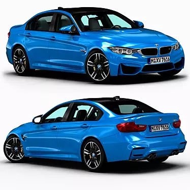 High-Quality BMW M3 3D Model 3D model image 1 