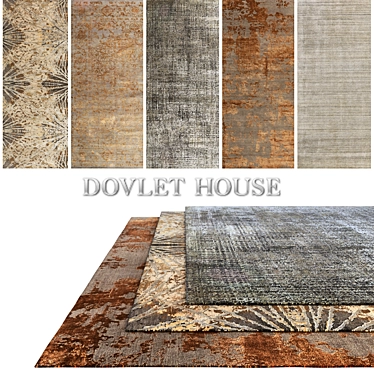 DOVLET HOUSE 5pc Carpets (Part 287) - Luxurious Collection 3D model image 1 