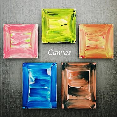 Abstract Canvas Paintings 3D model image 1 