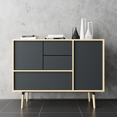 Modern Milton Highboard: Stylish & Functional 3D model image 1 