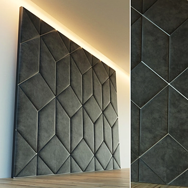 Decorative Soft Metal-Trimmed Wall 3D model image 1 