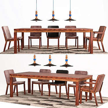 Modern Carlos Motta Table Set 3D model image 1 