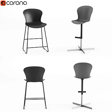 Sleek Adeliade Bar Chairs 3D model image 1 