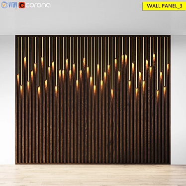 Luxury Metal Trim Wall Panel 3D model image 1 