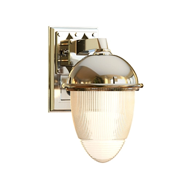 Polished Nickel Bath Wall Light 3D model image 1 