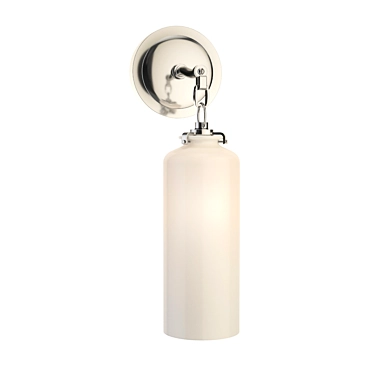 Thomas OBrien Katie Wall Light: Polished Nickel, White Glass 3D model image 1 