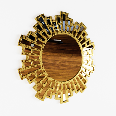 Golden Antique Mirror 3D model image 1 