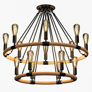 Iron Rope Pendant Light 3D model image 1 