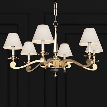 Elegant Myrna Chandelier: Gun Metal 3D model image 1 