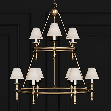 Elegant Classic Two-Tier Ring Chandelier 3D model image 1 