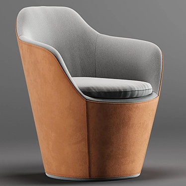 Flint: Sculpturally Elegant Easy Chair 3D model image 1 