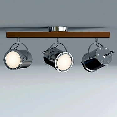 Carlton 3 Light Spotlight Bar: Sleek Silver Ceiling Fixture 3D model image 1 