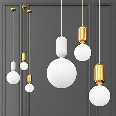 Parachilna Aballs Pendant: Elegant Modern Lighting 3D model image 1 