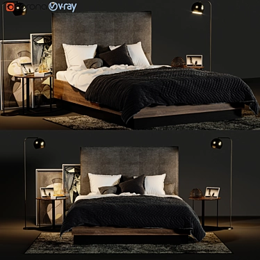 Lugana Bed: Serenity meets storage 3D model image 1 