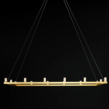 Rennes Linear Chandelier: Elegant, Modern Lighting 3D model image 1 