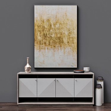 Axiom Console & Bevis Golden Mist Wall Art 3D model image 1 