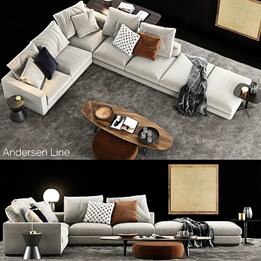Minotti Andersen Line Sofa: Premium Comfort and Style 3D model image 1 